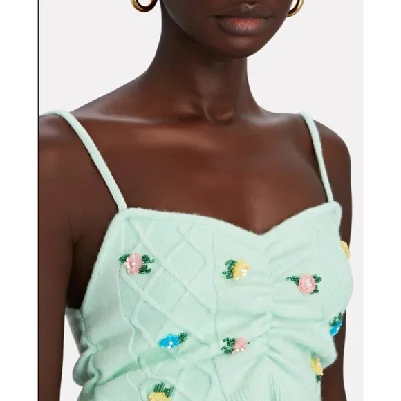 For Love & Lemons Sutton Floral Embroidered Knit Cami - Picture 5 of 8